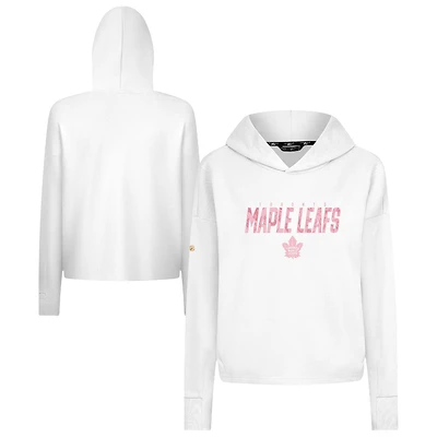 Women's Levelwear White Toronto Maple Leafs Mother's Day Sweet Floral Pullover Hoodie