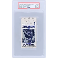 Michael Irvin Dallas Cowboys Autographed Preseason Pro Debut PSA Authenticated 5/10 Ticket from August 6th, 1988