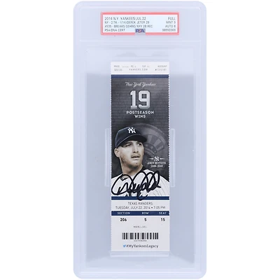 Derek Jeter New York Yankees Autographed 535th Career Double, Passing Lou Gehrig PSA Authenticated 9/8 Ticket from July 22