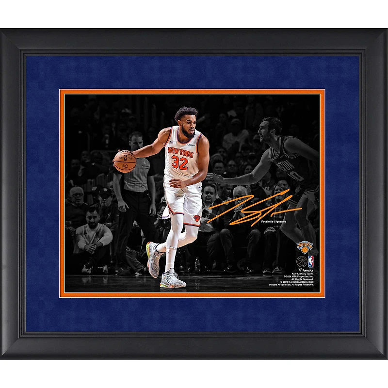 Karl-Anthony Towns New York Knicks Facsimile Signature Framed 11" x 14" Spotlight Photograph