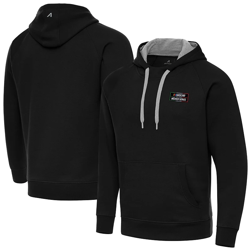 Men's Antigua Black NASCAR Mexico Series Race Victory Pullover Hoodie