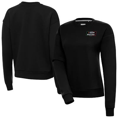 Women's Antigua Black NASCAR Mexico Series Race Victory Pullover Sweatshirt