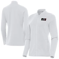 Women's Antigua White NASCAR Mexico Series Race Continual Full-Zip Jacket