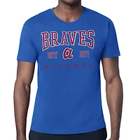 Men's Starter  Royal Atlanta Braves Distressed Logo T-Shirt