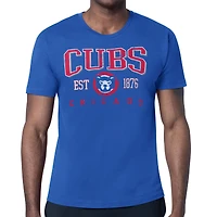Men's Starter  Royal Chicago Cubs Distressed Logo T-Shirt