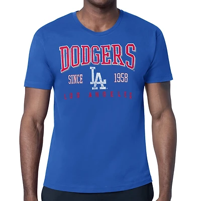 Men's Starter  Royal Los Angeles Dodgers Distressed Logo T-Shirt