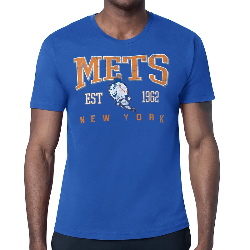 Men's Starter Royal New York Mets Distressed Logo T-Shirt
