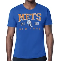 Men's Starter  Royal New York Mets Distressed Logo T-Shirt