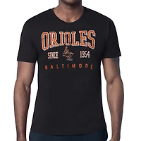 Men's Starter  Black Baltimore Orioles Distressed Logo T-Shirt