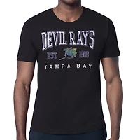 Men's Starter  Black Tampa Bay Rays Distressed Logo T-Shirt