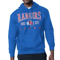 Men's Starter  Royal Texas Rangers Distressed Fleece Pullover Hoodie