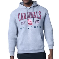 Men's Starter  Gray St. Louis Cardinals Distressed Fleece Pullover Hoodie