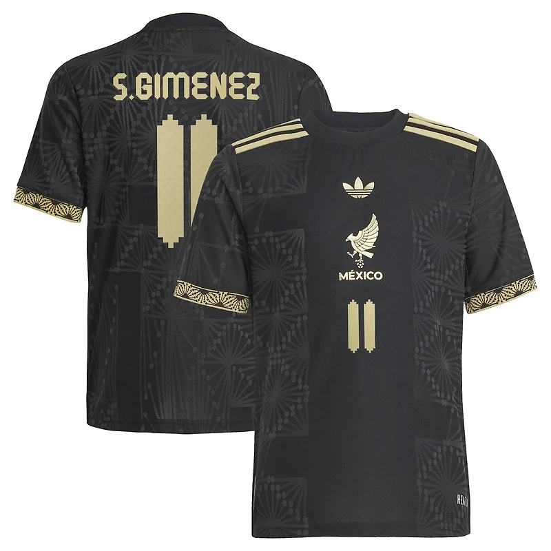 Youth adidas Santiago Gimenez Black Mexico National Team 2025 Third Authentic Player Jersey