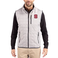 Men's Cutter & Buck  Gray NC State Wolfpack Rainier Eco Insulated PrimaLoft Full-Zip Puffer Vest