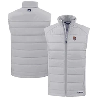 Men's Cutter & Buck LSU Tigers Evoke Hybrid Eco Softshell Recycled Full-Zip Vest