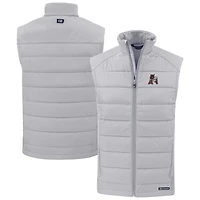 Men's Cutter & Buck Arkansas Razorbacks Evoke Hybrid Eco Softshell Recycled Full-Zip Vest