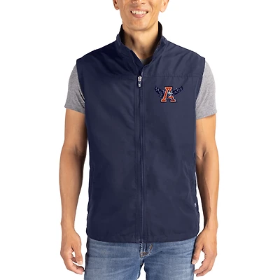 Men's Cutter & Buck Navy Auburn Tigers Charter Eco Recycled Full-Zip Vest