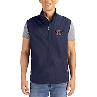 Men's Cutter & Buck Navy Auburn Tigers Charter Eco Recycled Full-Zip Vest