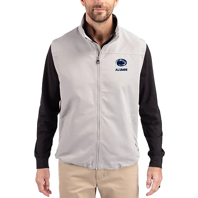 Men's Cutter & Buck Gray Penn State Nittany Lions Charter Eco Recycled Full-Zip Vest