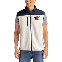 Men's Cutter & Buck Oatmeal Auburn Tigers Cascade Eco Fleece Full-Zip Vest