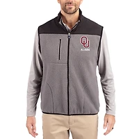 Men's Cutter & Buck Oklahoma Sooners Cascade Eco Fleece Full-Zip Vest
