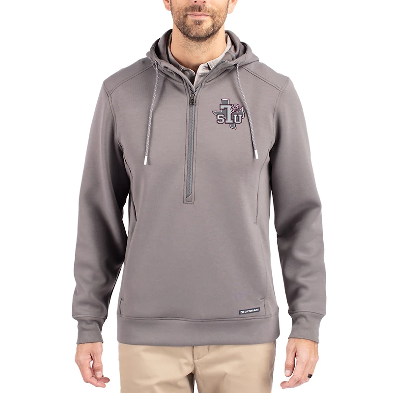 Men's Cutter & Buck  Gray Texas Southern Tigers Roam Eco Recycled Half-Zip Pullover Hoodie