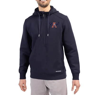 Men's Cutter & Buck  Navy Auburn Tigers Roam Eco Recycled Half-Zip Pullover Hoodie
