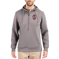 Men's Cutter & Buck  Gray Southern Illinois Salukis Roam Eco Recycled Half-Zip Pullover Hoodie
