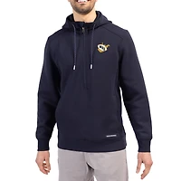 Men's Cutter & Buck  Navy West Virginia Mountaineers Roam Eco Recycled Half-Zip Pullover Hoodie