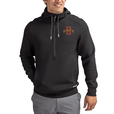 Men's Cutter & Buck  Black Iowa State Cyclones Roam Eco Recycled Half-Zip Pullover Hoodie