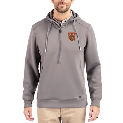 Men's Cutter & Buck  Gray Tuskegee Golden Tigers Roam Eco Recycled Half-Zip Pullover Hoodie