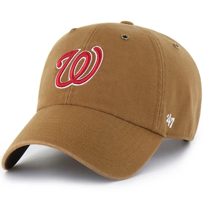 Men's Carhartt x '47  Brown Washington Nationals Clean Up Adjustable Hat