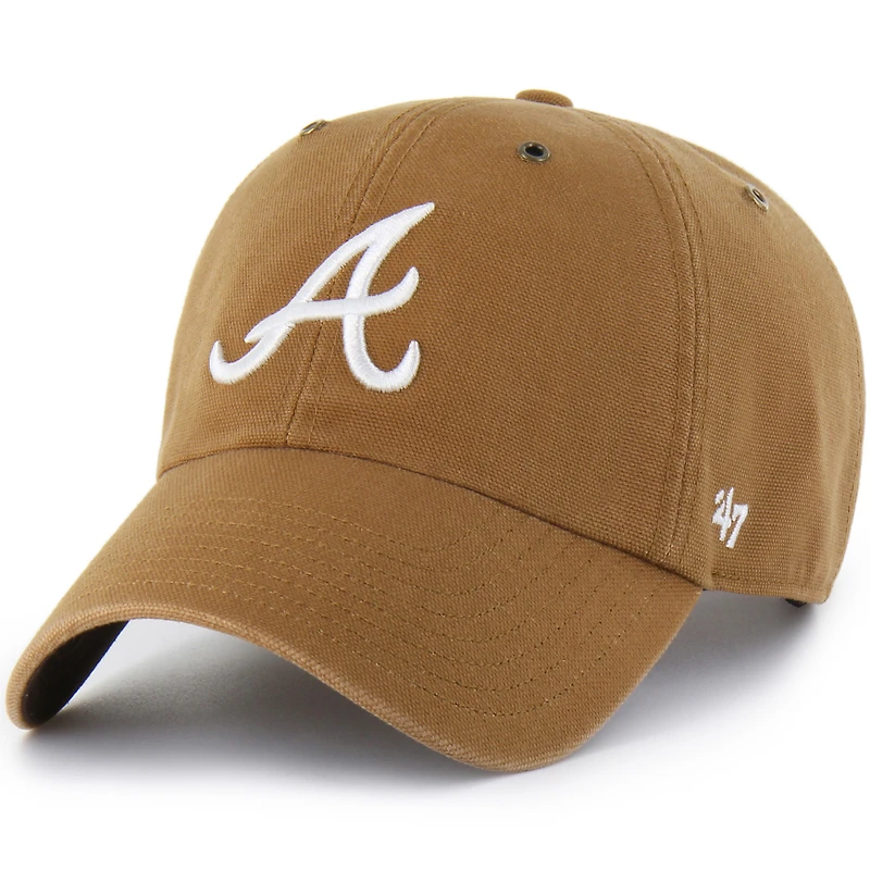 Men's Carhartt x '47  Brown Atlanta Braves Clean Up Adjustable Hat