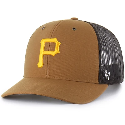 Men's Carhartt x '47  Brown Pittsburgh Pirates Trucker Adjustable Hat