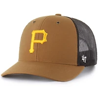Men's Carhartt x '47  Brown Pittsburgh Pirates Trucker Adjustable Hat