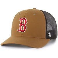 Men's Carhartt x '47  Brown Boston Red Sox Trucker Adjustable Hat
