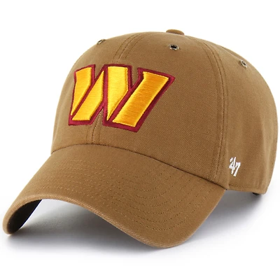 Men's Carhartt x '47  Brown Washington Commanders Clean Up Adjustable Hat