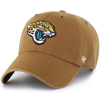 Men's Carhartt x '47  Brown Jacksonville Jaguars Clean Up Adjustable Hat