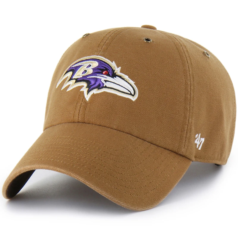 Men's Carhartt x '47  Brown Baltimore Ravens Clean Up Adjustable Hat