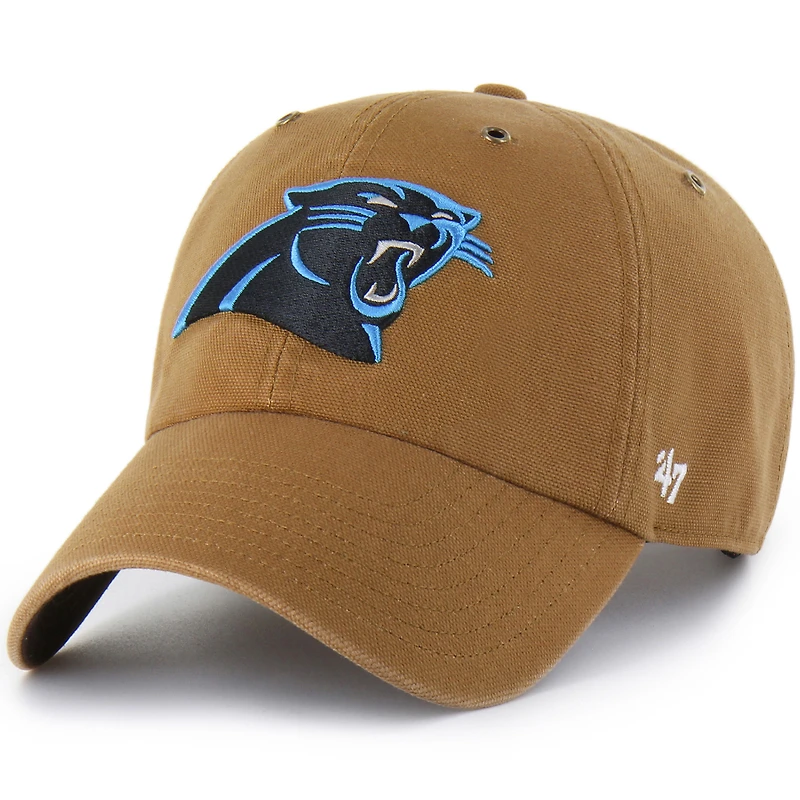 Men's Carhartt x '47 Brown Carolina Panthers Clean Up Adjustable Hat