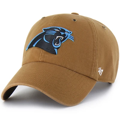 Men's Carhartt x '47  Brown Carolina Panthers Clean Up Adjustable Hat
