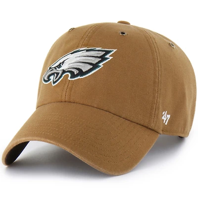 Men's Carhartt x '47  Brown Philadelphia Eagles Clean Up Adjustable Hat