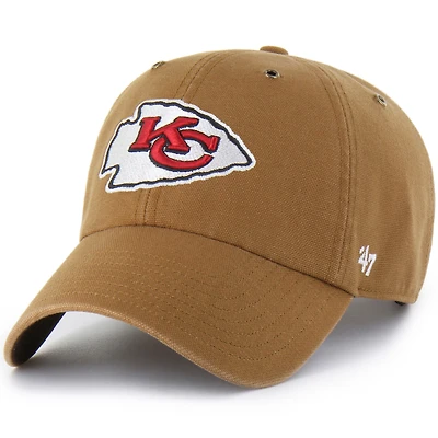 Men's Carhartt x '47  Brown Kansas City Chiefs Clean Up Adjustable Hat