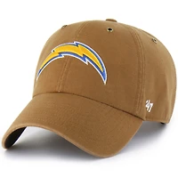 Men's Carhartt x '47  Brown Los Angeles Chargers Clean Up Adjustable Hat