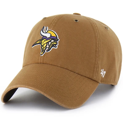 Men's Carhartt x '47  Brown Minnesota Vikings Clean Up Adjustable Hat