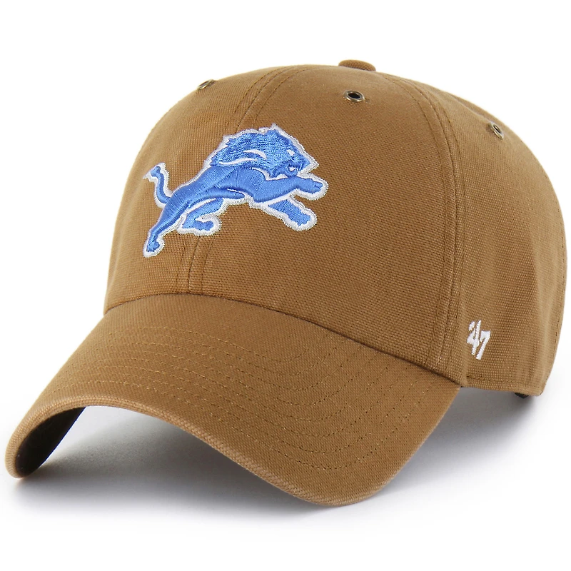 Men's Carhartt x '47  Brown Detroit Lions Clean Up Adjustable Hat