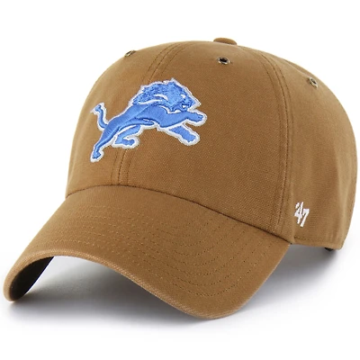 Men's Carhartt x '47  Brown Detroit Lions Clean Up Adjustable Hat