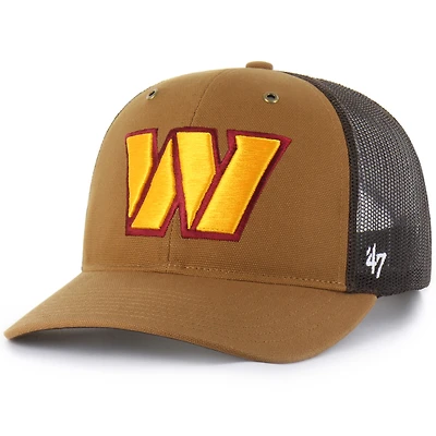 Men's Carhartt x '47  Brown Washington Commanders Trucker Adjustable Hat