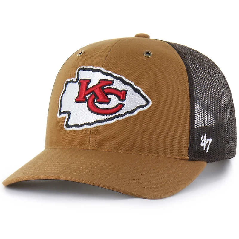 Men's Carhartt x '47 Brown Kansas City Chiefs Trucker Adjustable Hat