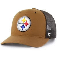 Men's Carhartt x '47  Brown Pittsburgh Steelers Trucker Adjustable Hat